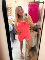 Front distressed shortall