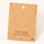 Dainty Chain Link Bead Station Necklace