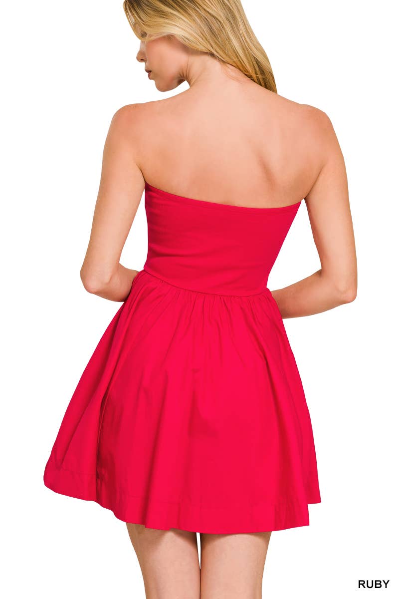 Knit N Woven Fit N Flare Mini Dress