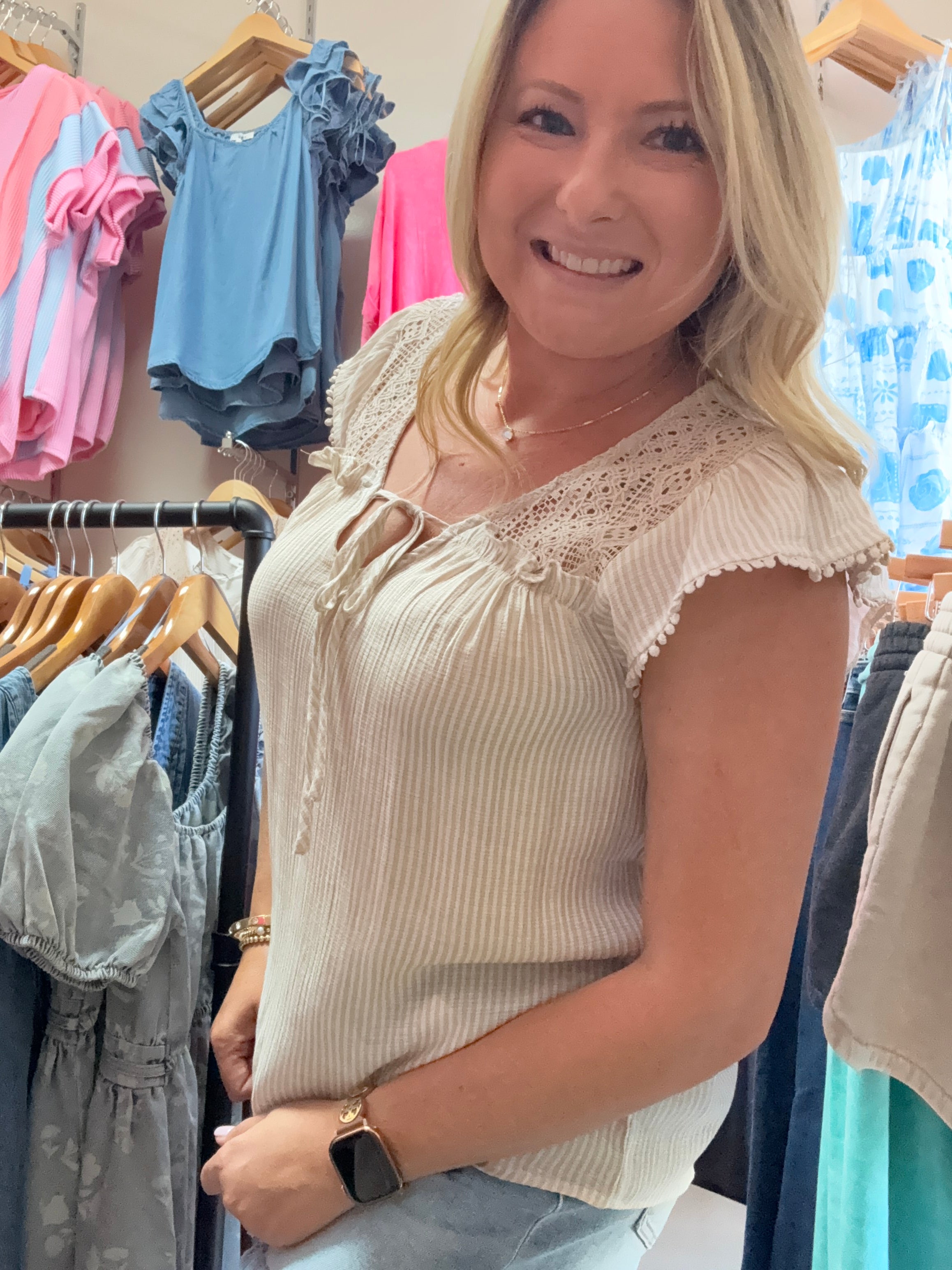 FRONT TIE SHORT SLEEVE TOP