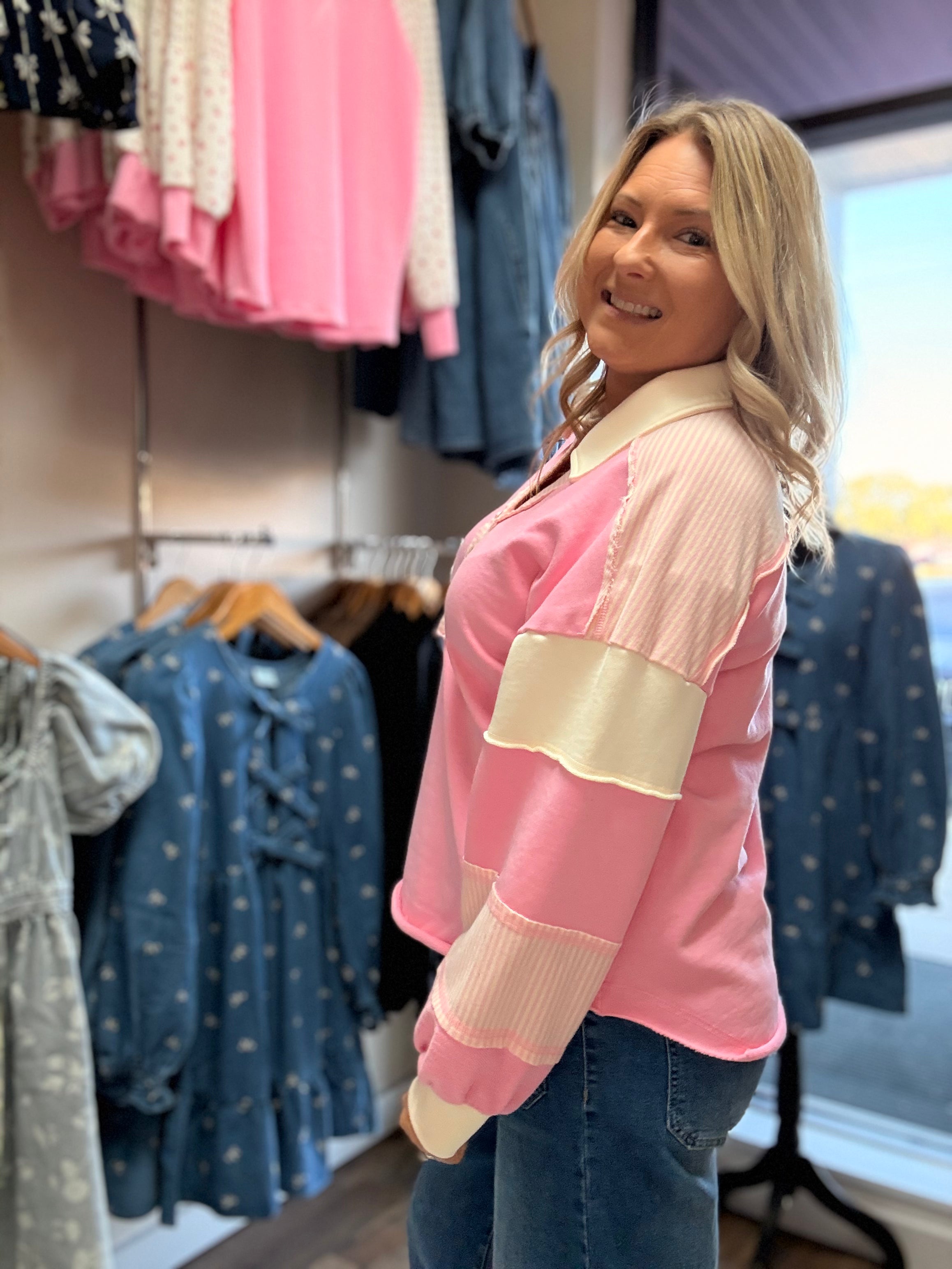 Color Block Oversized Casual Knit Top