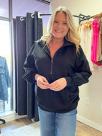 Half Zip UP Oversized Casual Comfy Knit Top