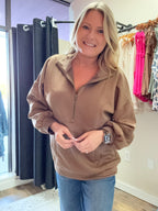 Half Zip UP Oversized Casual Comfy Knit Top