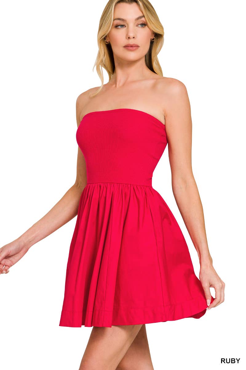 Knit N Woven Fit N Flare Mini Dress
